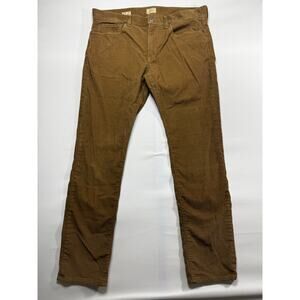 J.Crew Men's 484 Slim Fit Straight Leg Brown Corduroy Pants - Size 34x32 (35x31)